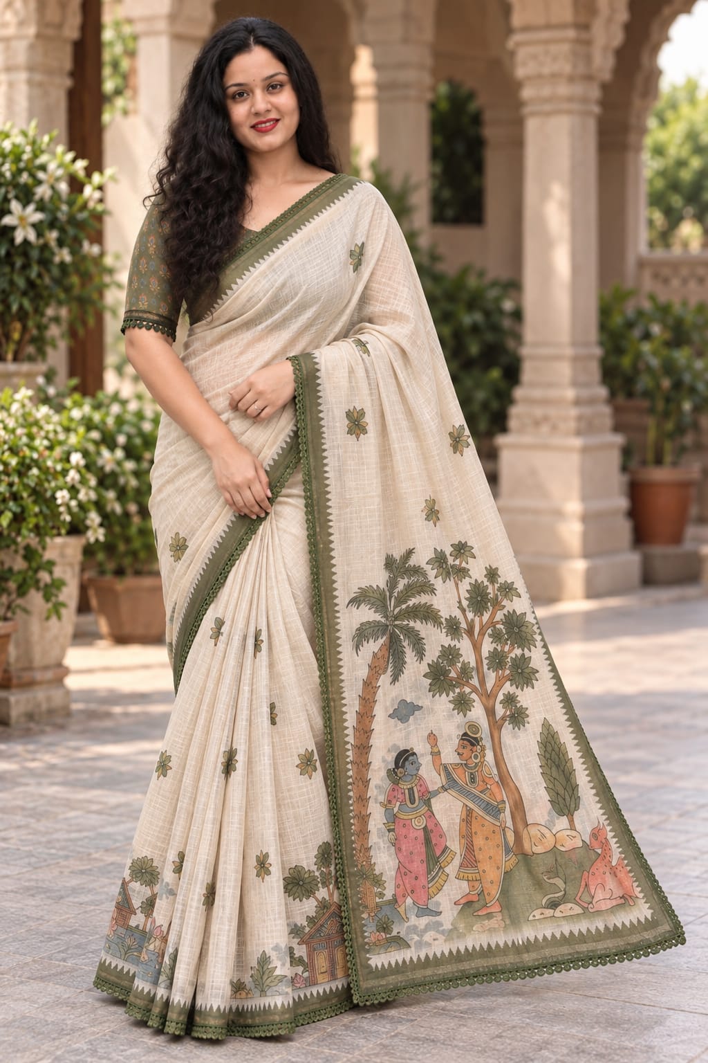 Khadi Tree A timeless ethnic wear with traditional artwork and earthy tones