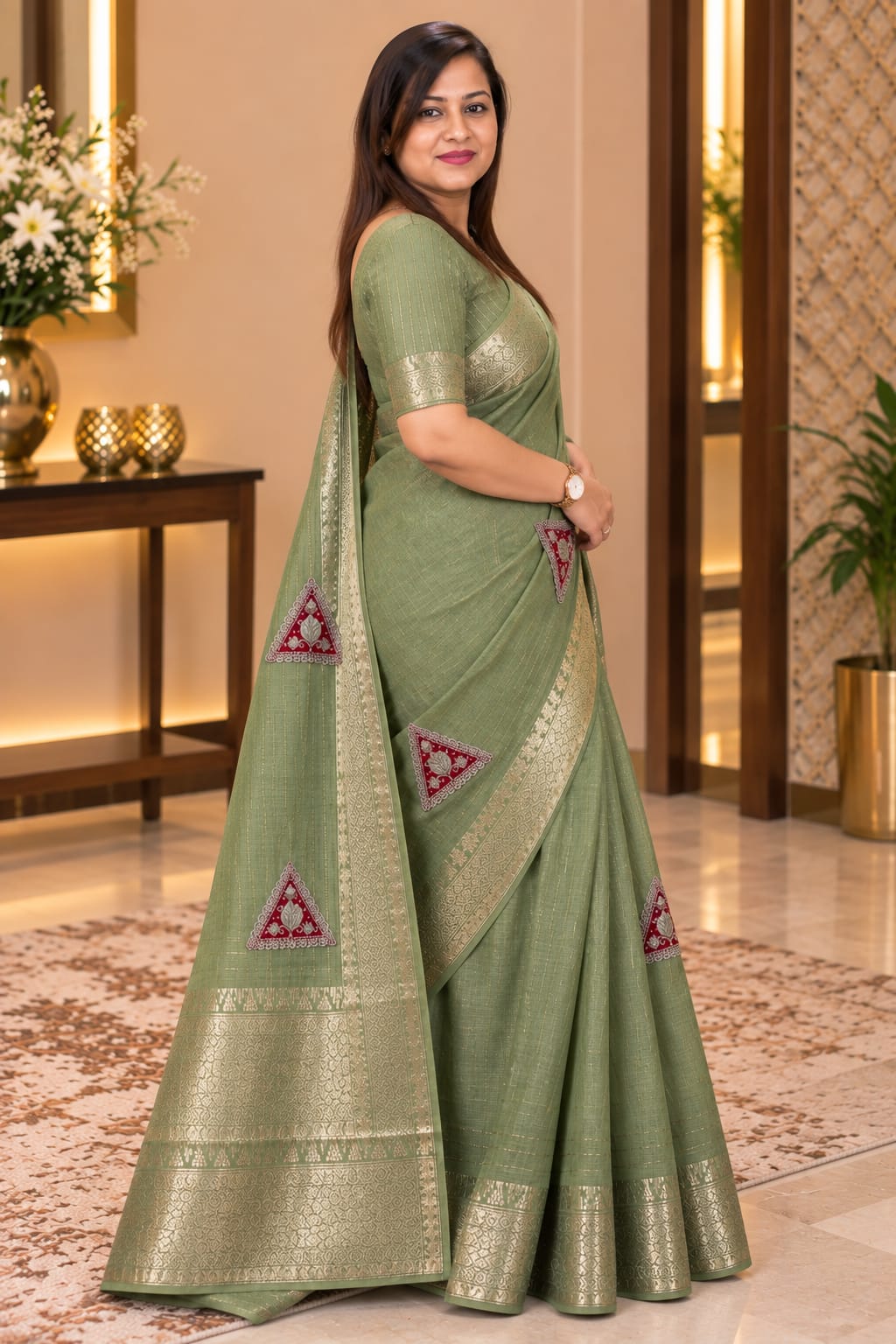 Nakhrili A royal-inspired designer drape for women who love rich borders and traditional artistry